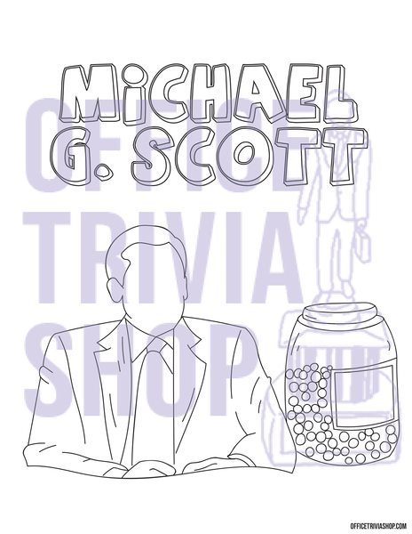 Michael Scott Cheese Puffs Coloring Page