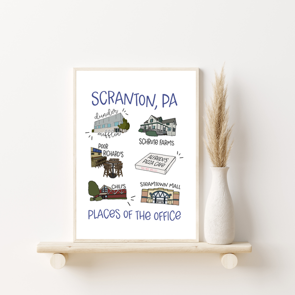 Places of The Office | Scranton PA Locations Art Print