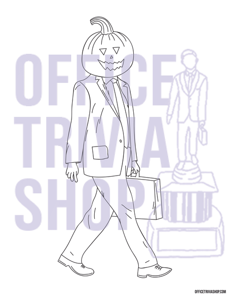 Pumpkin Head Dwight Schrute Coloring Page