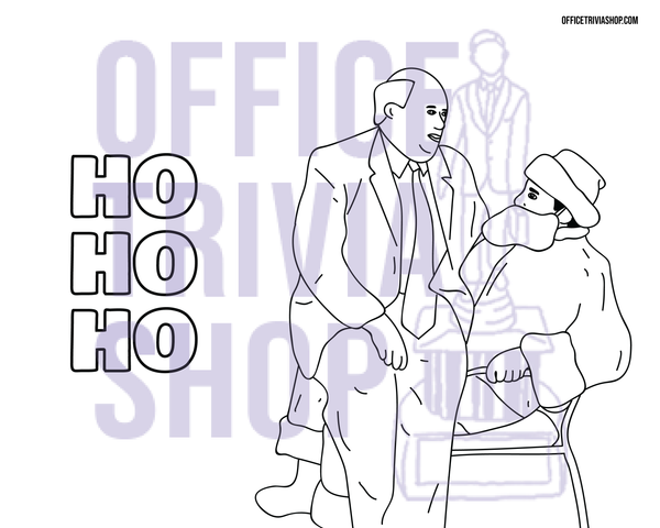 Kevin Malone on Michael's Lap Ho Ho Ho Coloring Page