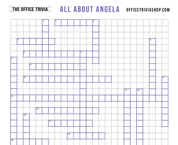 "All About Angela" Printable Crossword Puzzle