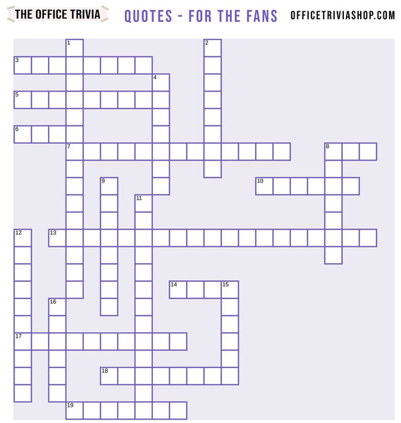 "Quotes - For the Fans" Printable Crossword Puzzle