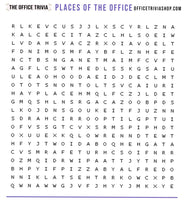 "Places of The Office" Printable Word Search