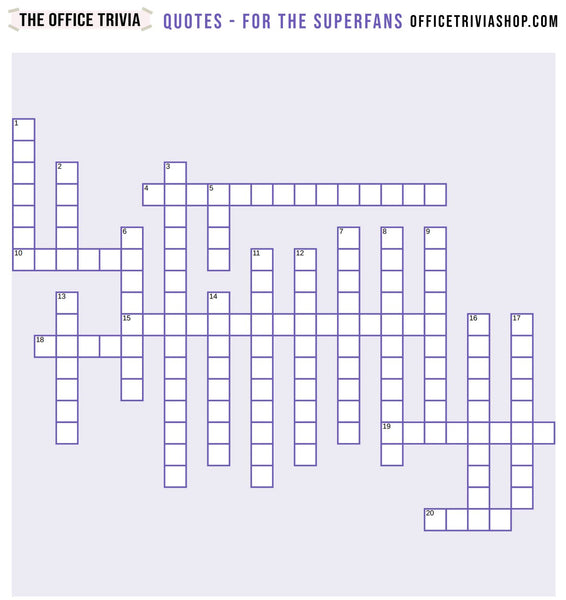 "Quotes - For the SuperFans" Printable Crossword Puzzle